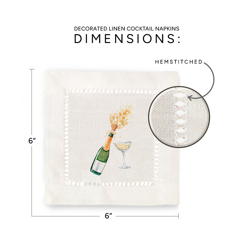 New Year's Eve Hemstitch Napkin