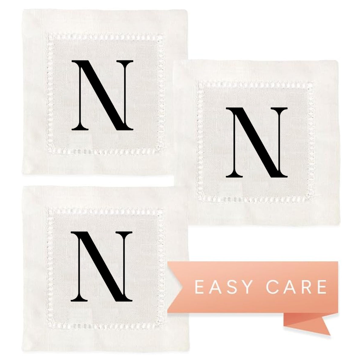 Monogram Serif - N Hemstitch Napkins