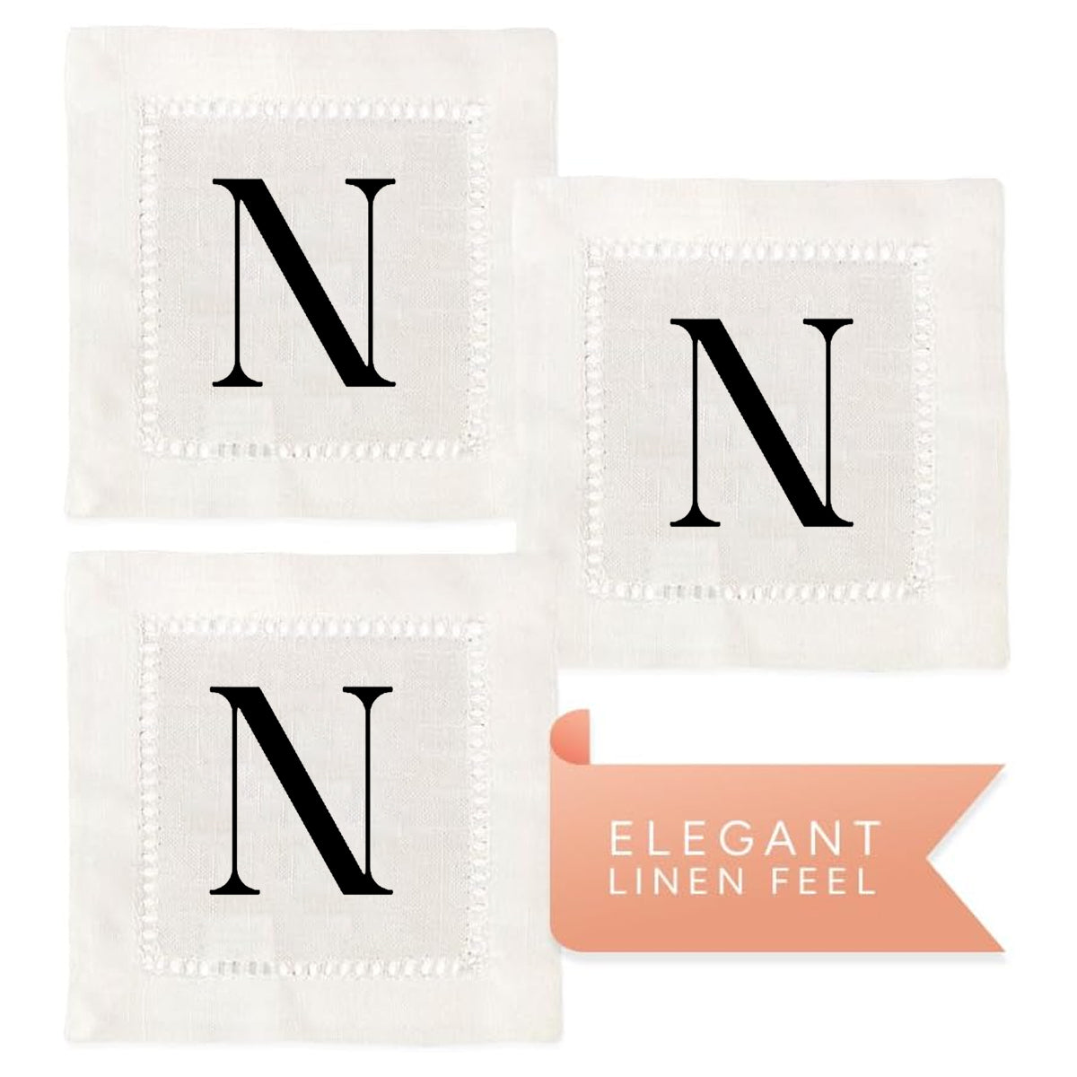 Monogram Serif - N Hemstitch Napkins