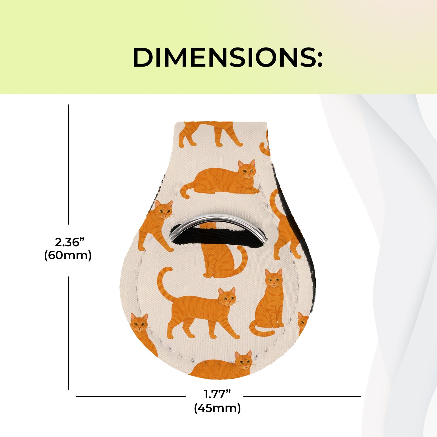 Jolitee Neoprene Case Compatible with Apple AirTag, Orange Cat