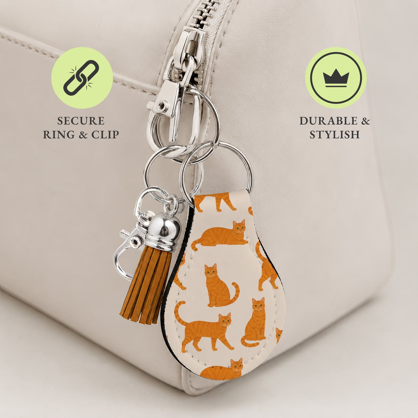 Jolitee Neoprene Case Compatible with Apple AirTag, Orange Cat