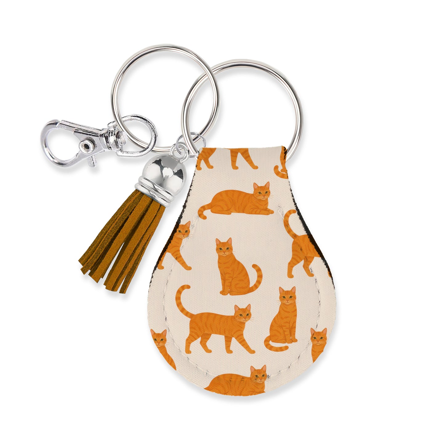 Jolitee Neoprene Case Compatible with Apple AirTag, Orange Cat