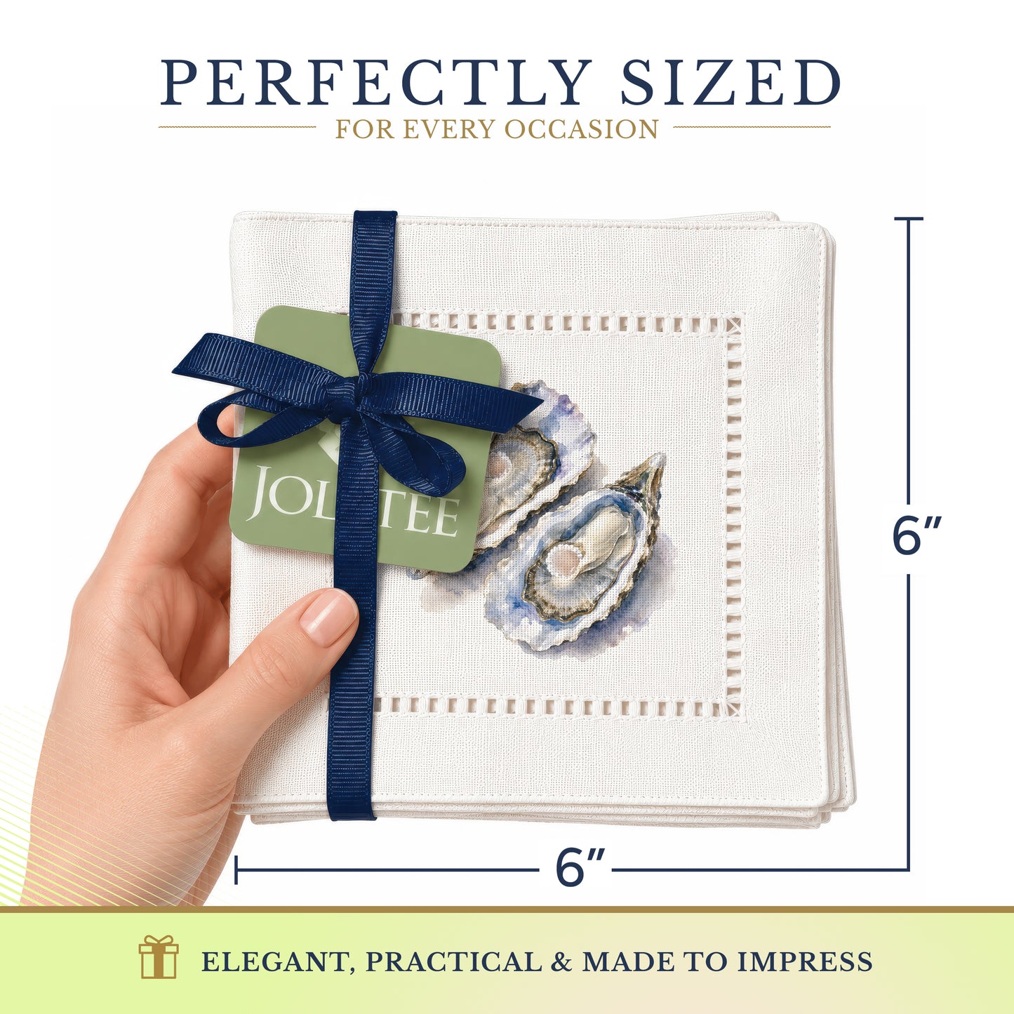 Oyster Pair Hemstitch Napkins