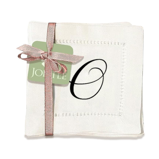 Monogram Script - O Hemstitch Napkins