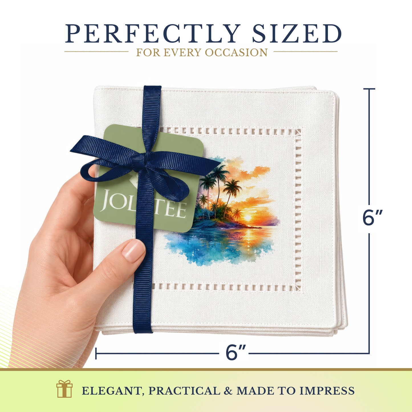 Palm Sunset Hemstitch Napkins