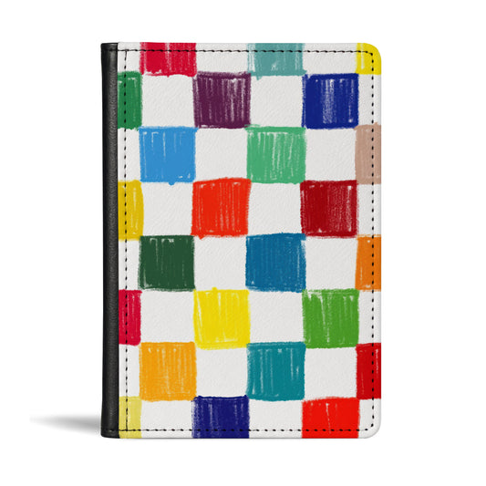 Jolitee Passport Holder, PU Vegan Leather, Patchwork, Black Back