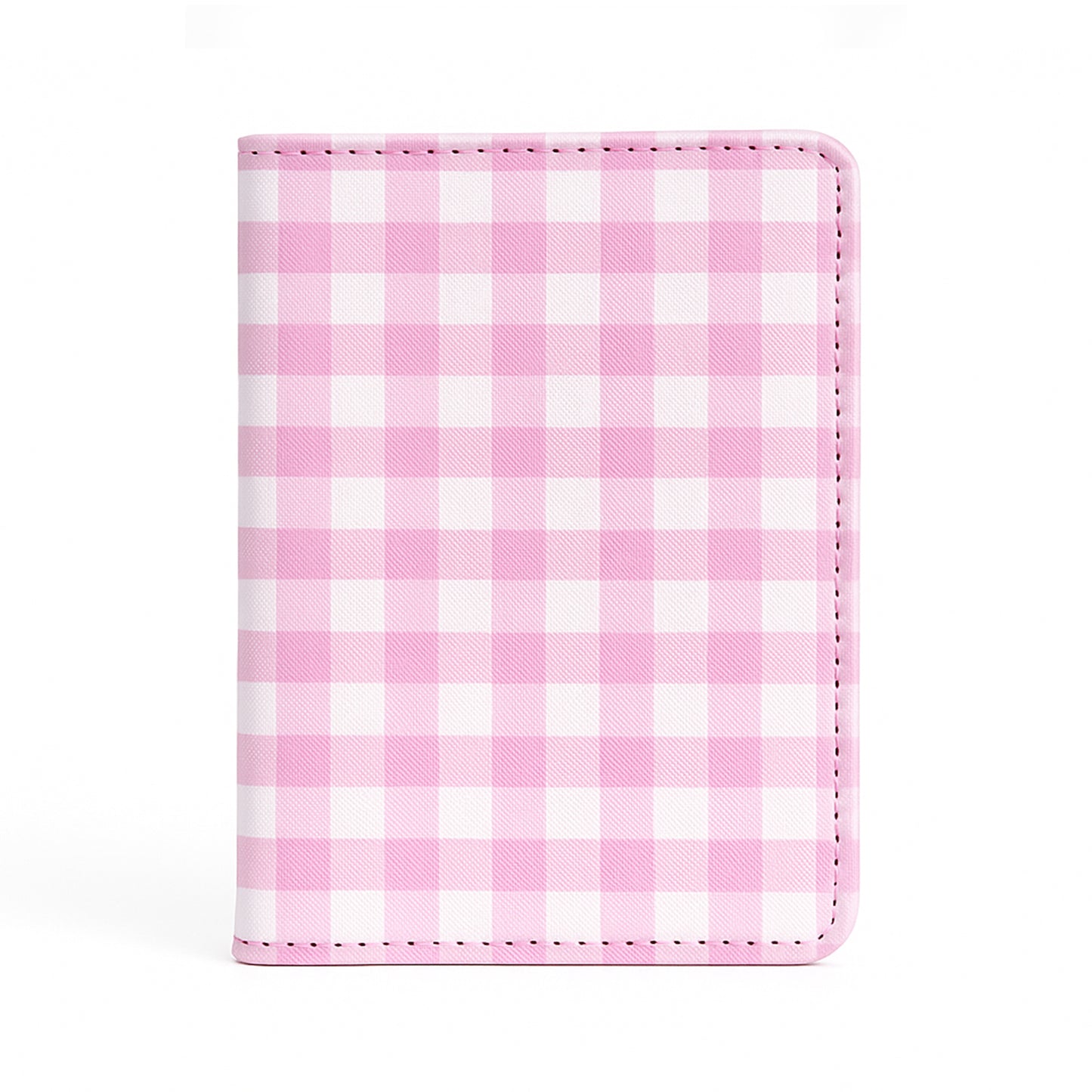 Jolitee Premium PU Vegan Leather Passport Holder, Pink Checkered