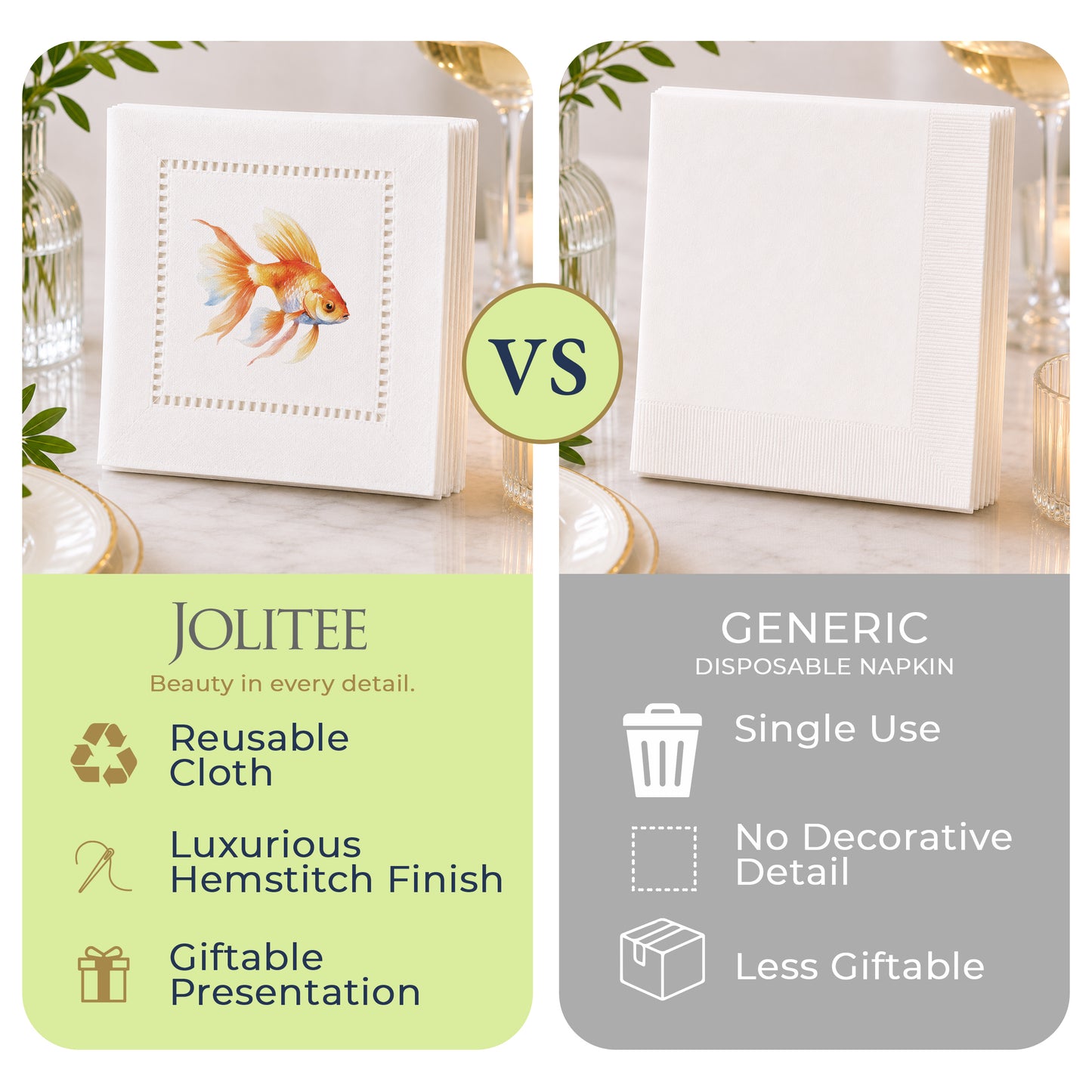 Pet Story GoldFish Hemstitch Napkins