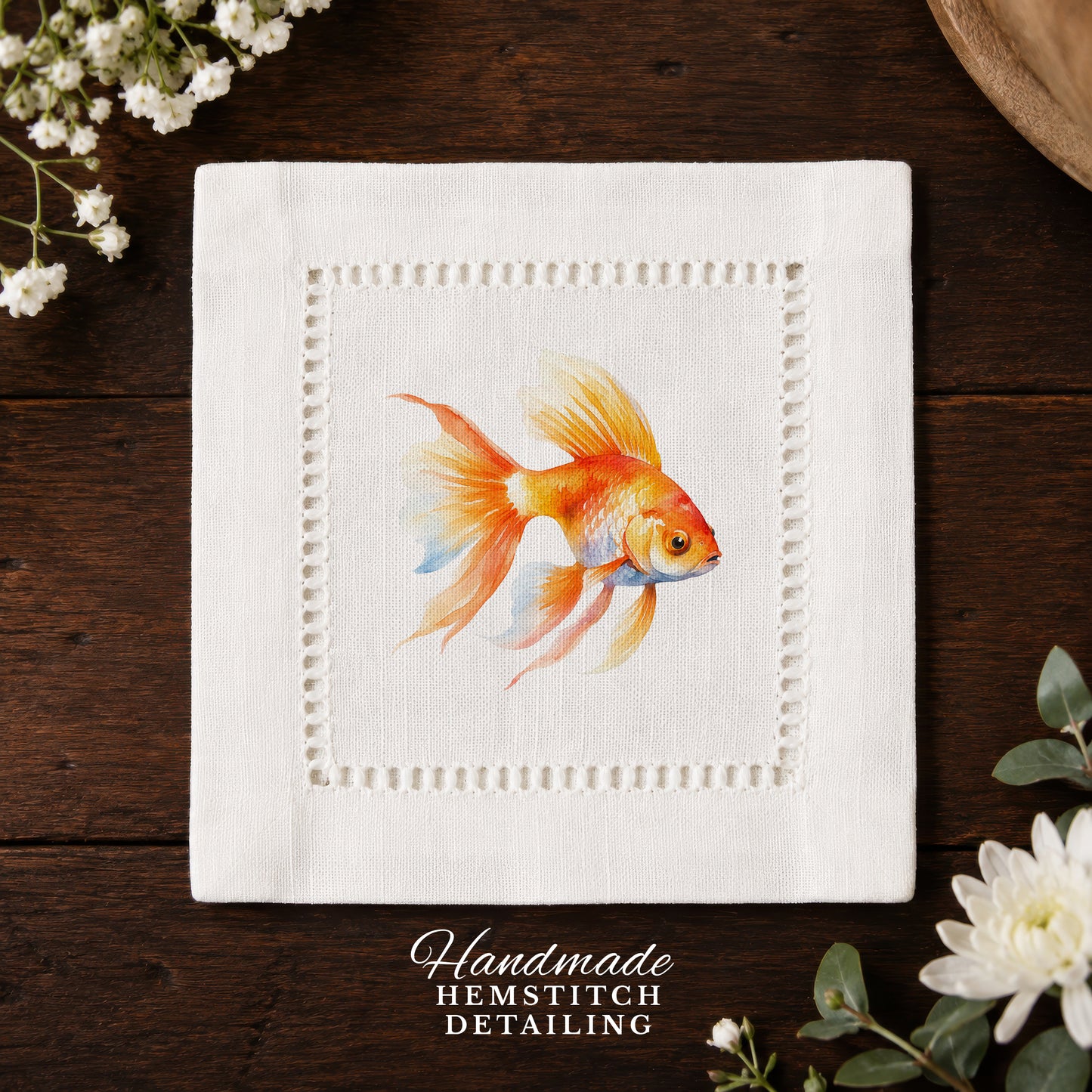 Pet Story GoldFish Hemstitch Napkins
