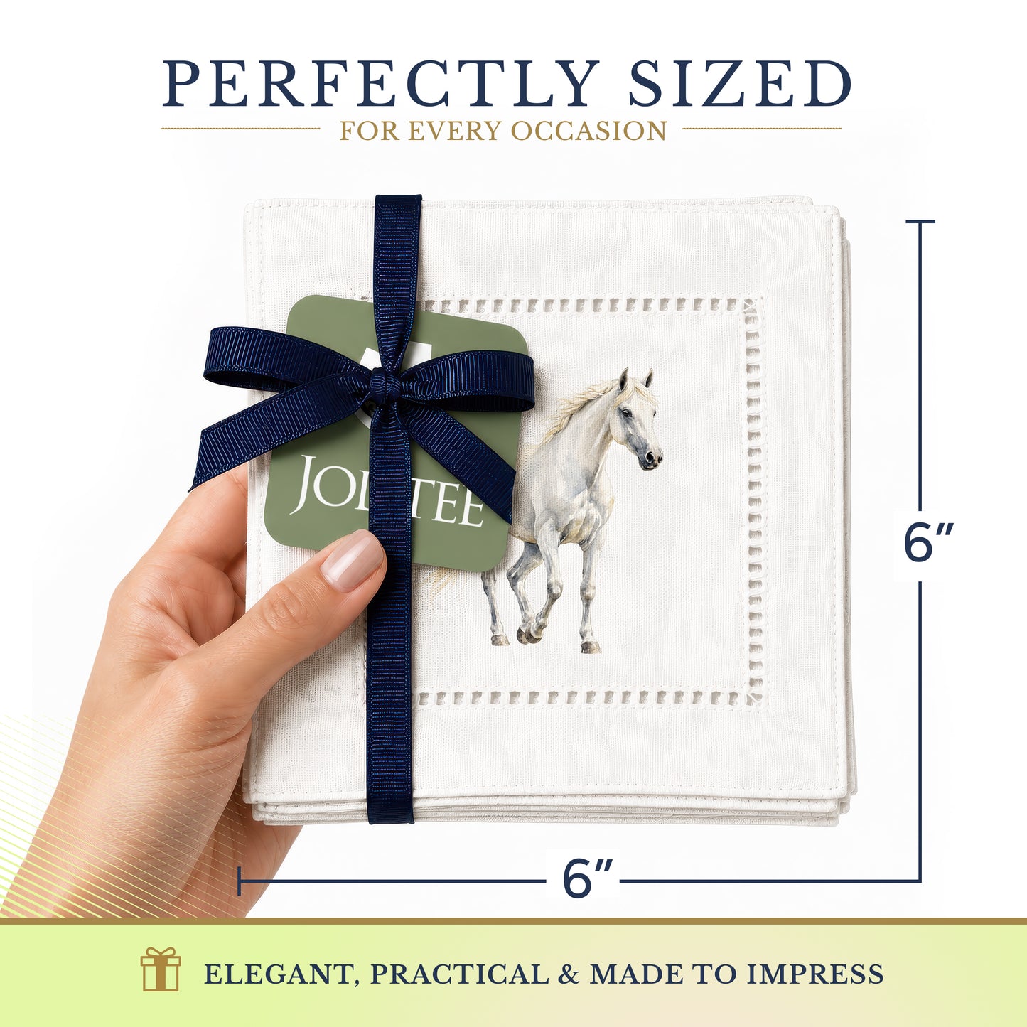 Pet Story Horse Hemstitch Napkins