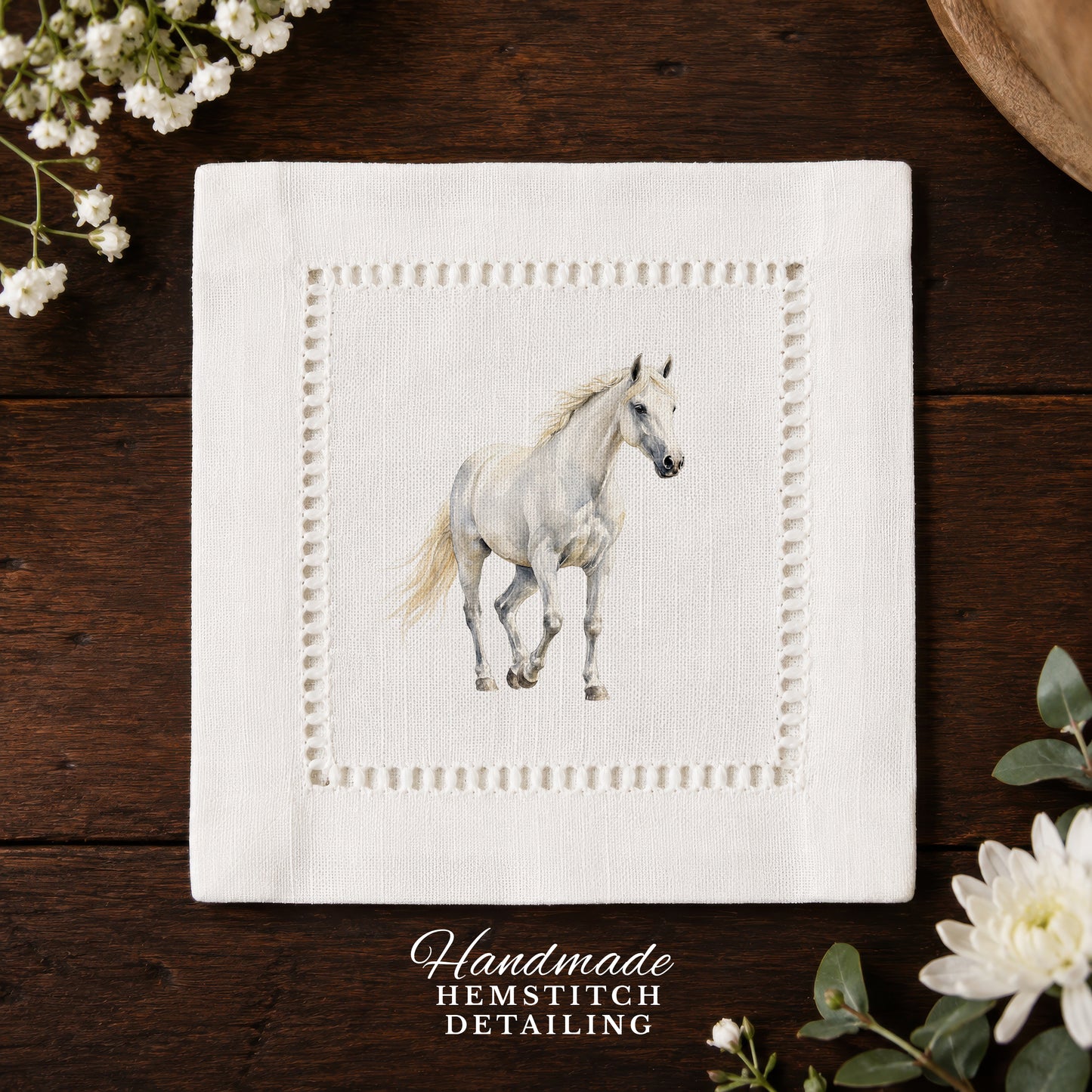 Pet Story Horse Hemstitch Napkins