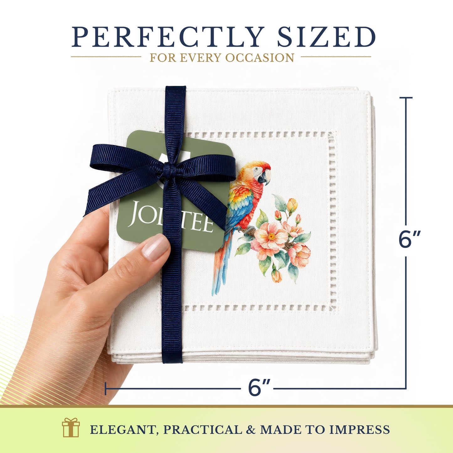 Pet Story Parrot Hemstitch Napkins