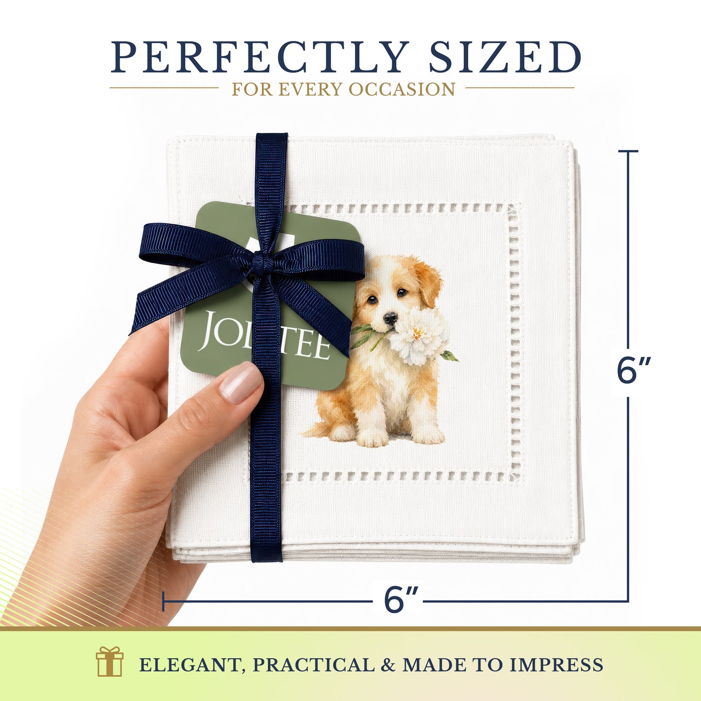 Pet Story Pup Hemstitch Napkins