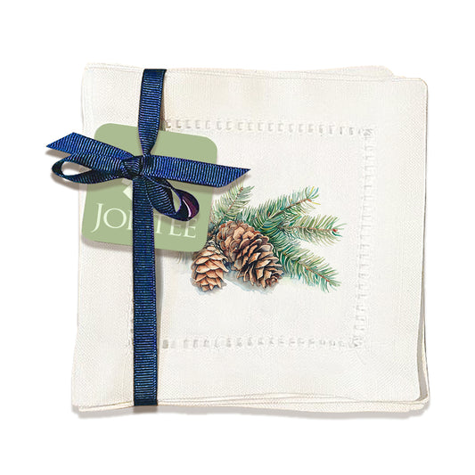 Pine Cones Hemstitch Napkins