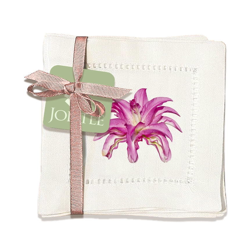 Pink Orchid Hemstitch Napkins