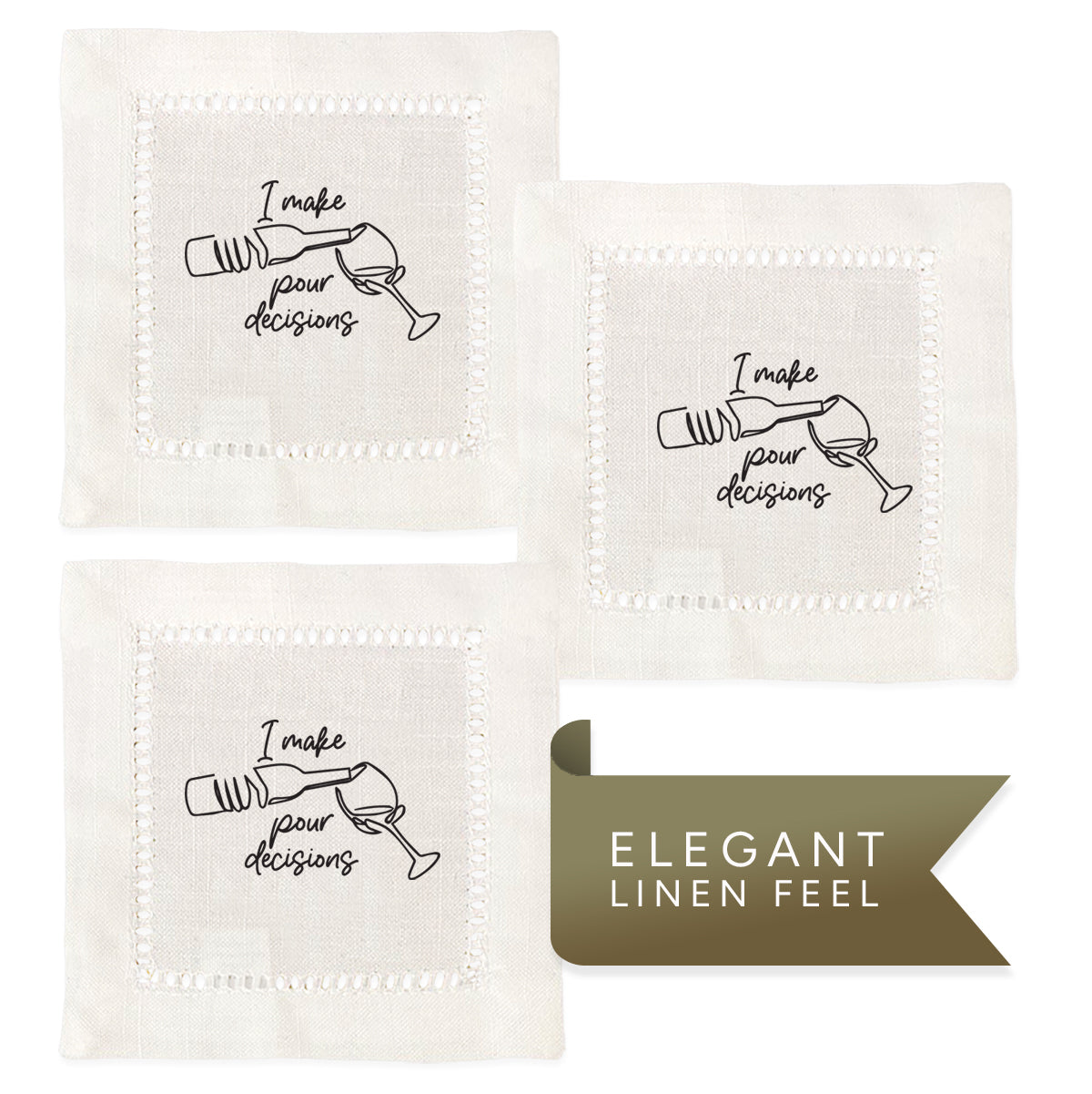 Pour Decisions Hemstitch Napkins