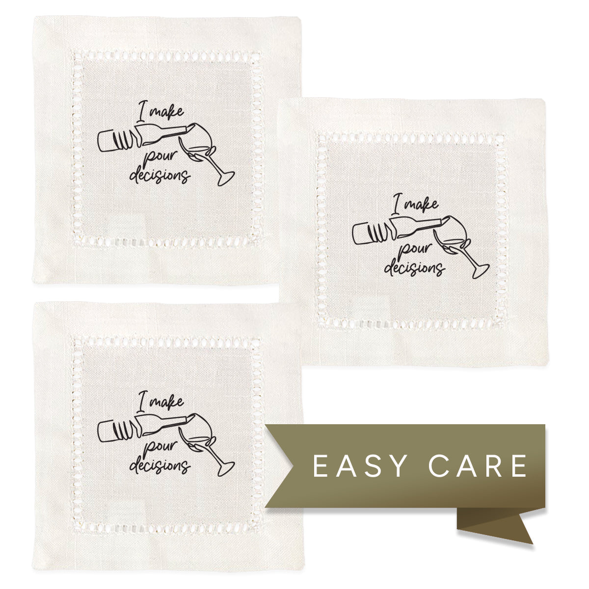 Pour Decisions Hemstitch Napkins