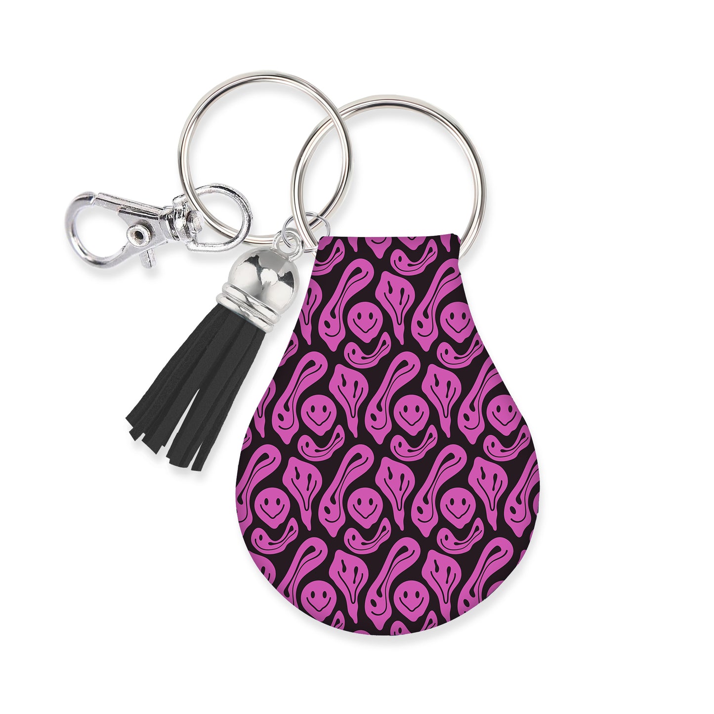 Jolitee Neoprene AirTag Compatible Case Keychain – Durable & Stylish Holder with Secure Ring and Clip, Compatible with Apple AirTag (Purple Melty)