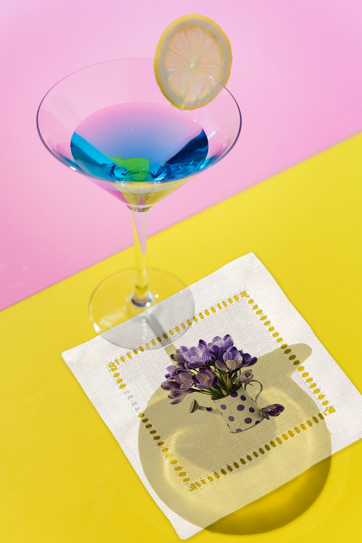 Purple Crocus Hemstitch Napkins