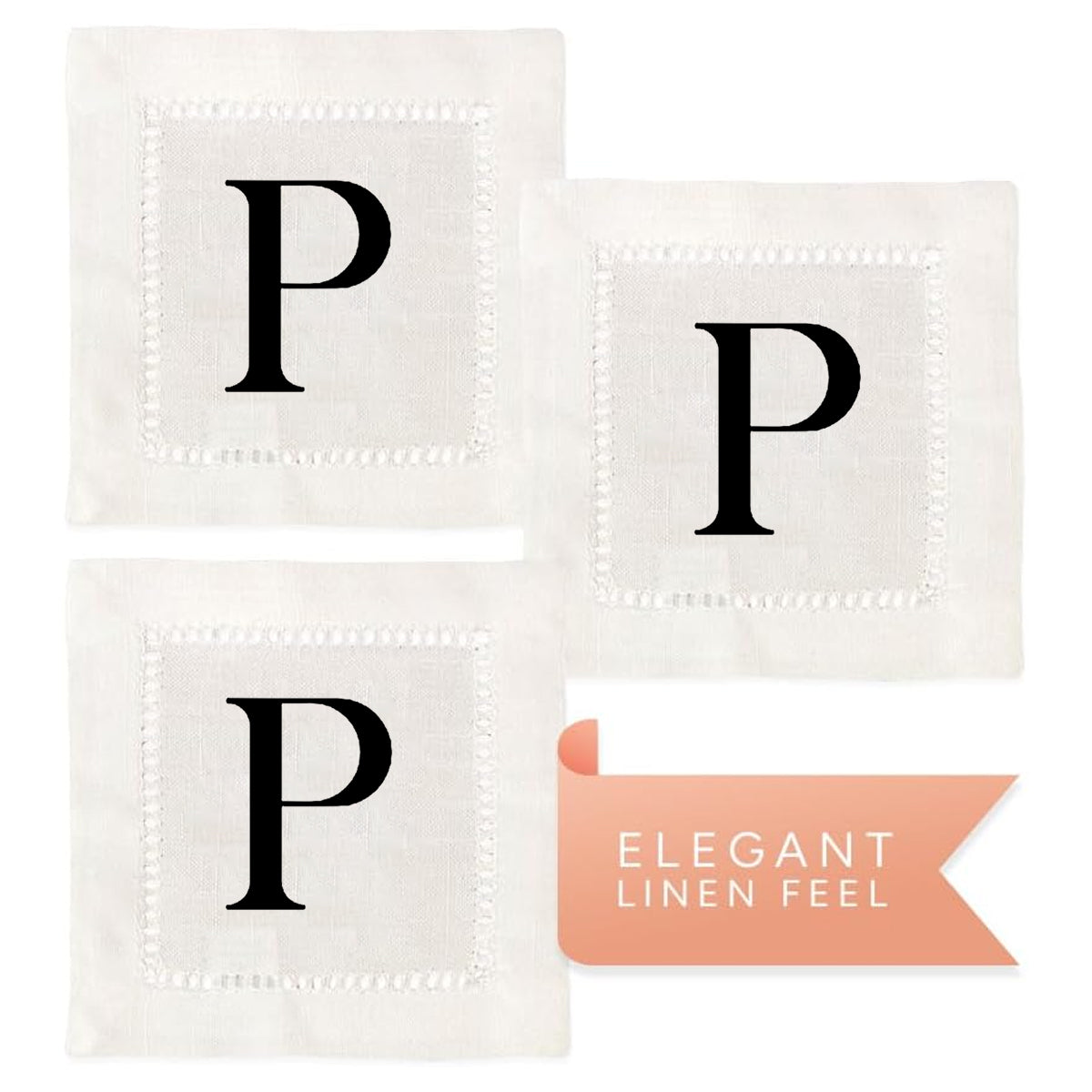 Monogram Serif - P Hemstitch Napkins