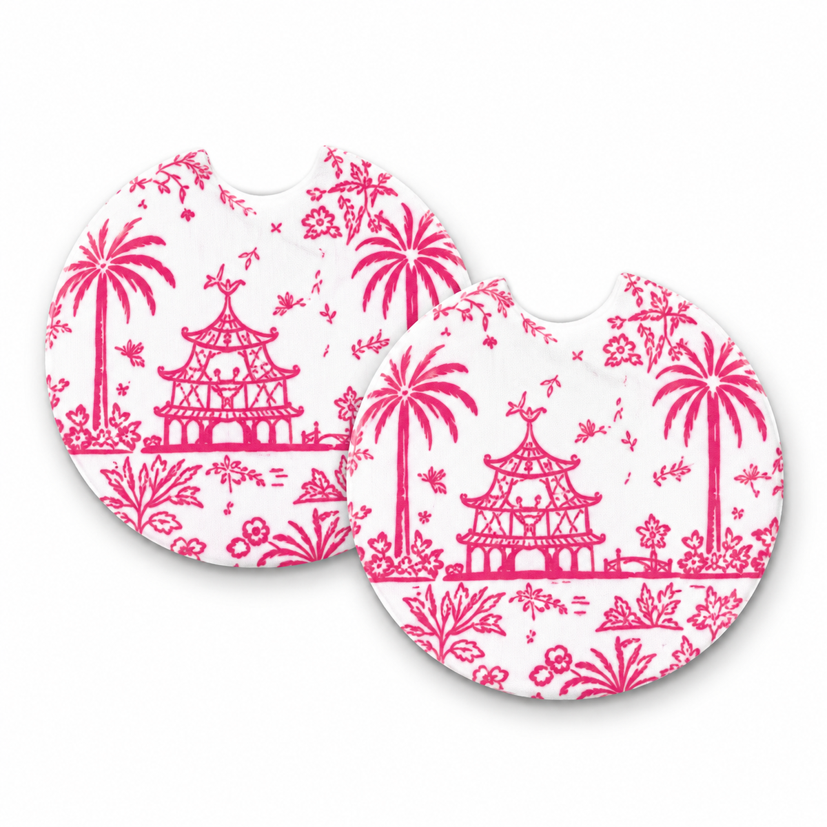 Jolitee Patterned Car Coasters, Absorbent Neoprene Cup Holder