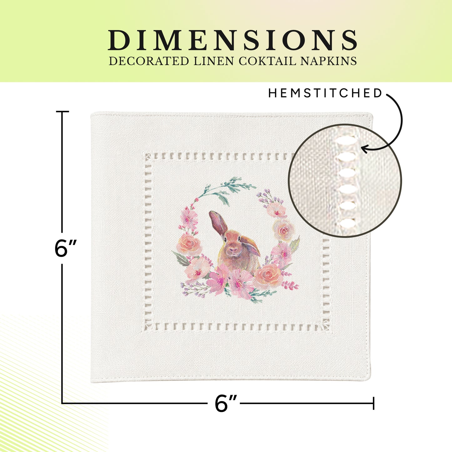 Bunnies Hemstitch Napkins