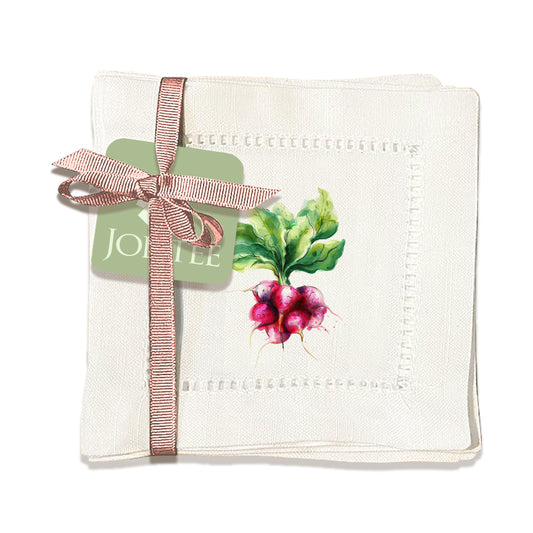 Watercolor Vegetables Hemstitch Napkins