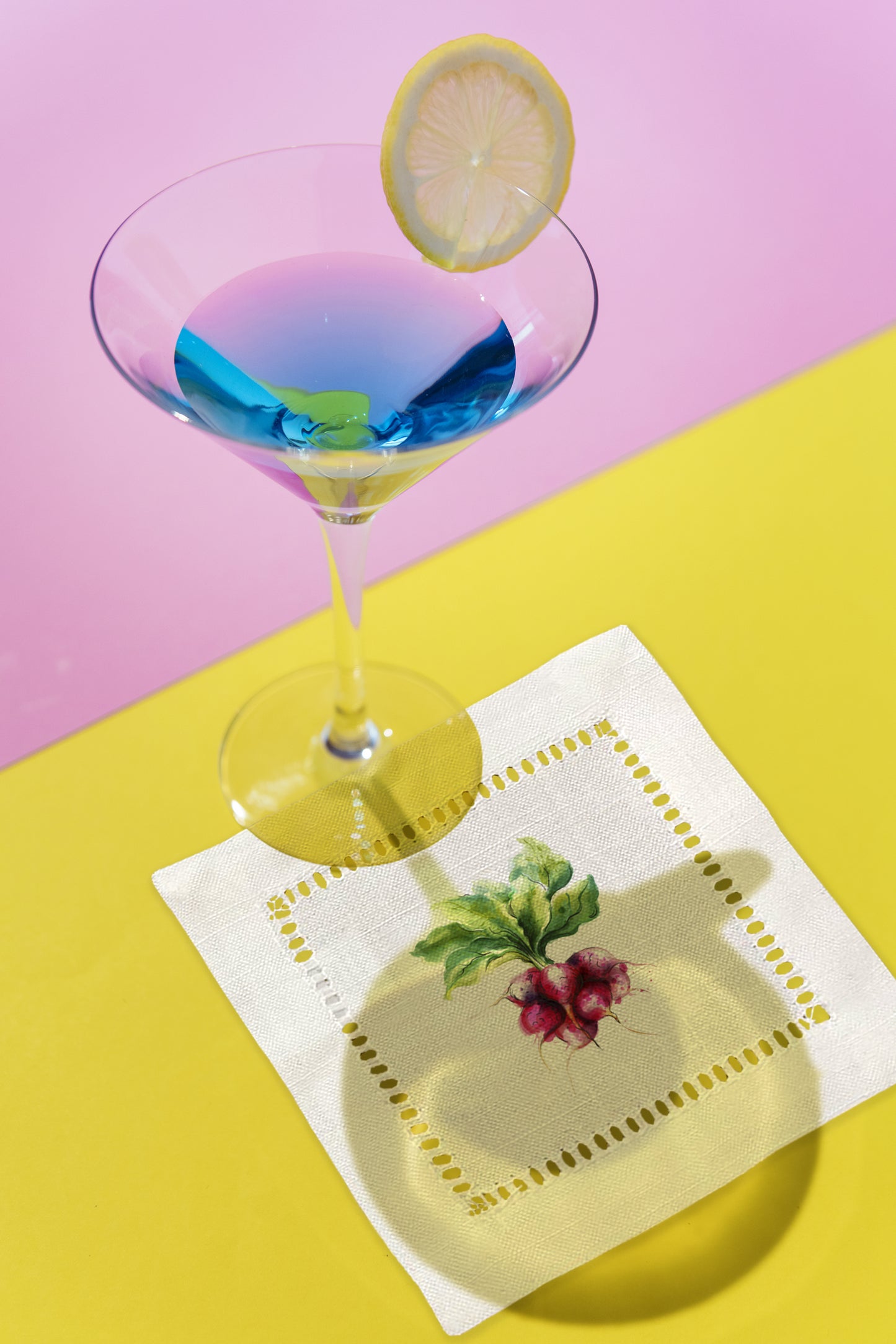Watercolor Vegetables Hemstitch Napkins