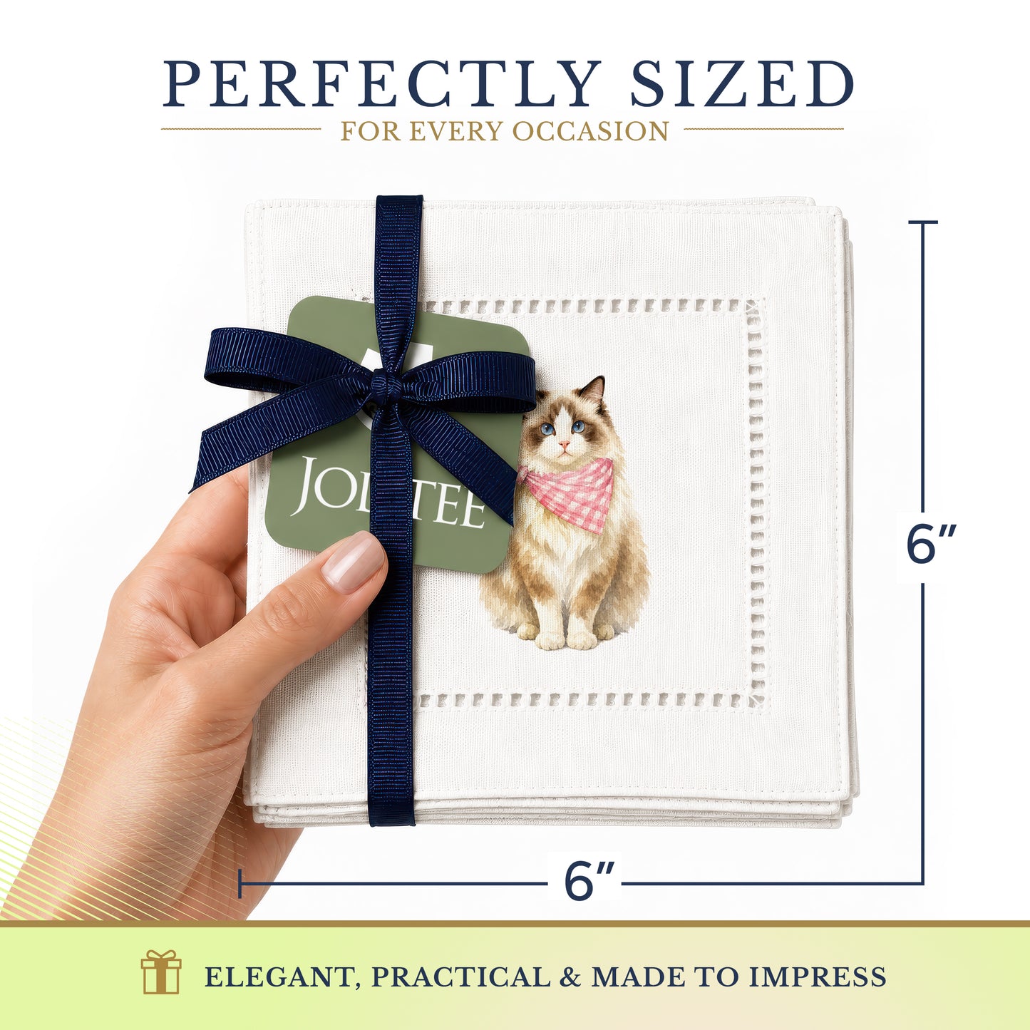 Pet Story Ragdoll Hemstitch Napkins