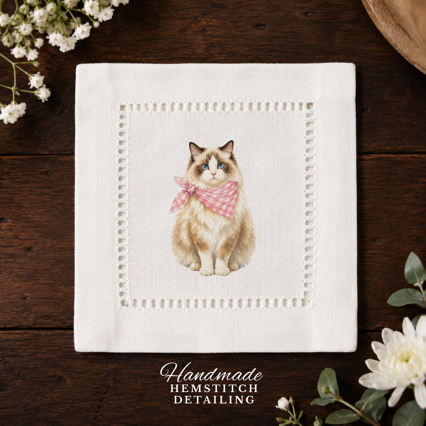 Pet Story Ragdoll Hemstitch Napkins