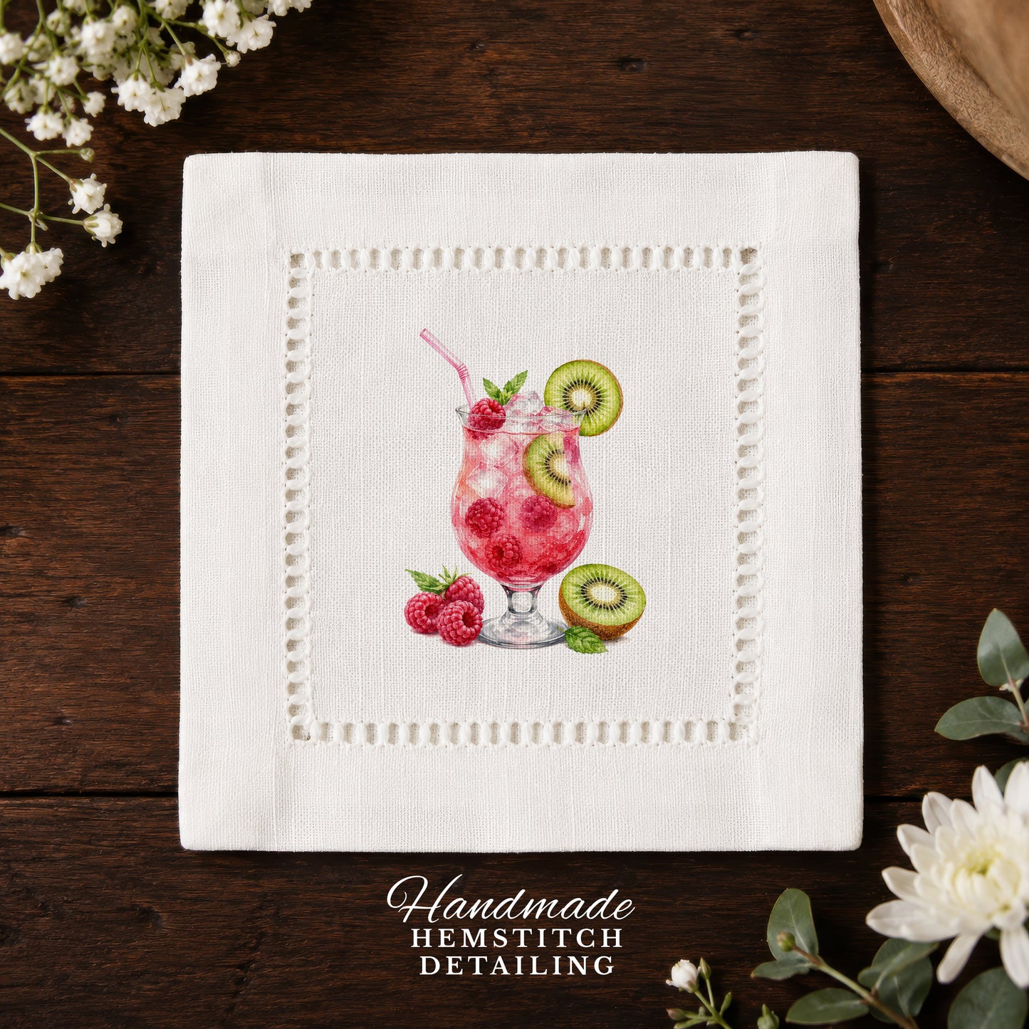 Starter Set Raspberry Fizz Hemstitch Napkins