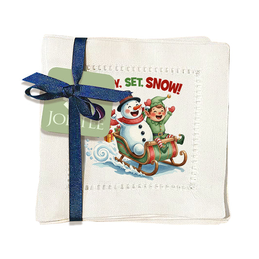 Ready Set Snow Hemstitch Napkins
