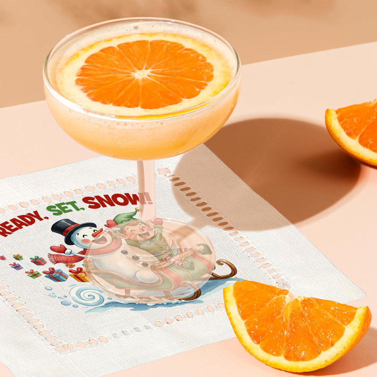 Ready Set Snow Hemstitch Napkins