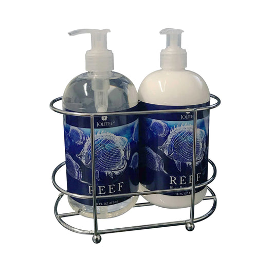 Reef Luxury Shea and Cocoa Butter with Sea Kelp Extract (Soap and Lotion Set in Caddy)