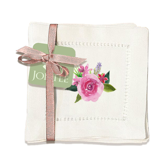 Spring Flowers Hemstitch Napkins