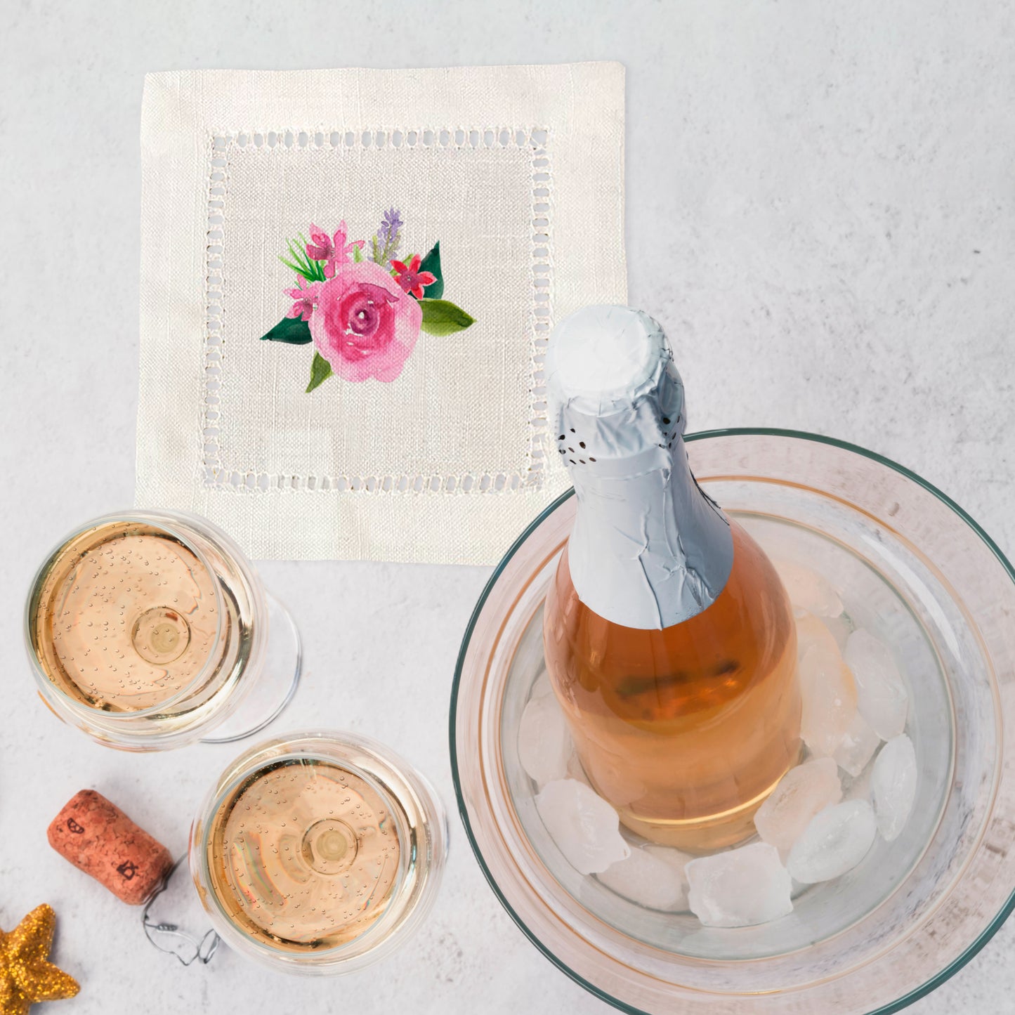Spring Flowers Hemstitch Napkins