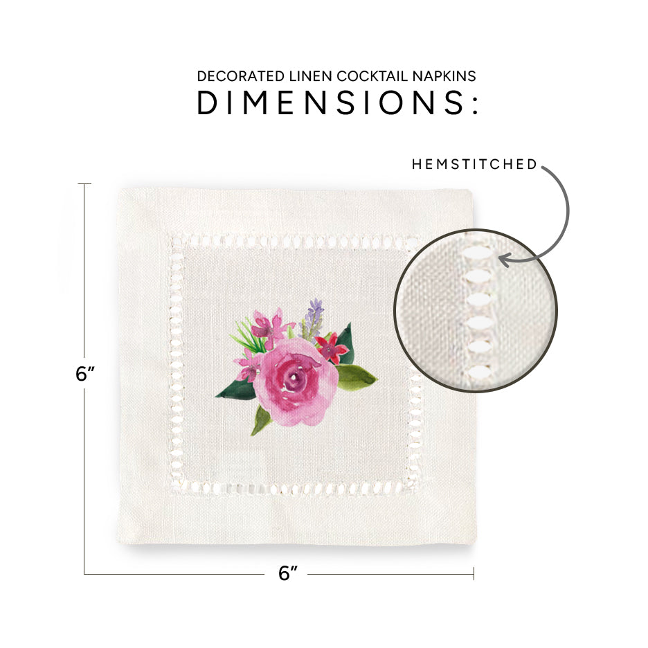 Spring Flowers Hemstitch Napkins