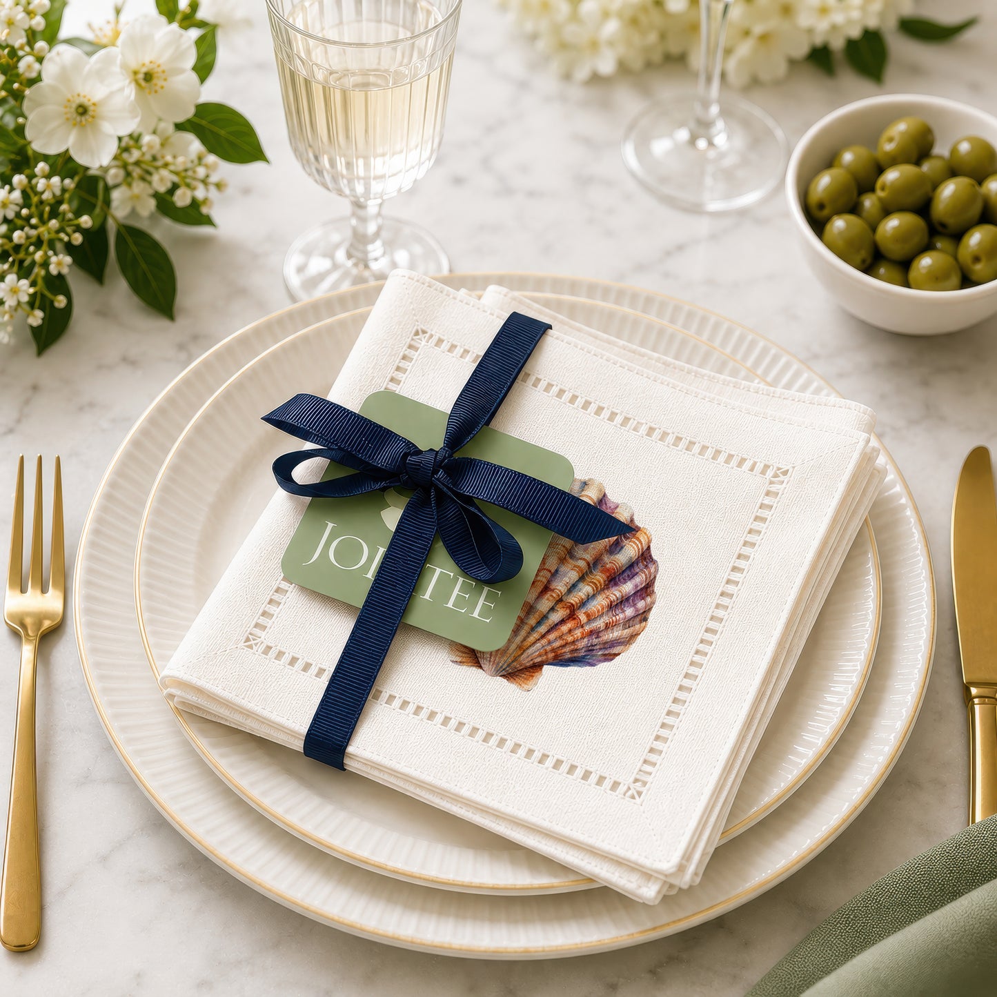 Scallop Shell Hemstitch Napkins