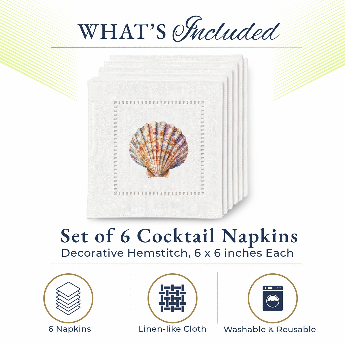 Scallop Shell Hemstitch Napkins