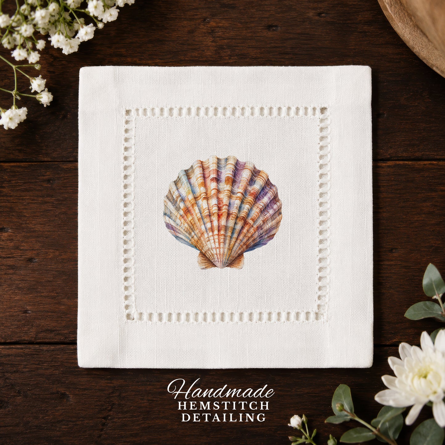 Scallop Shell Hemstitch Napkins