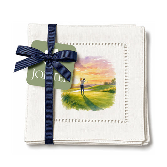 Serene Golfer Hemstitch Napkins