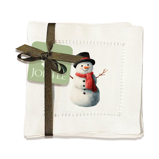 Snowman Hemstitch Napkins