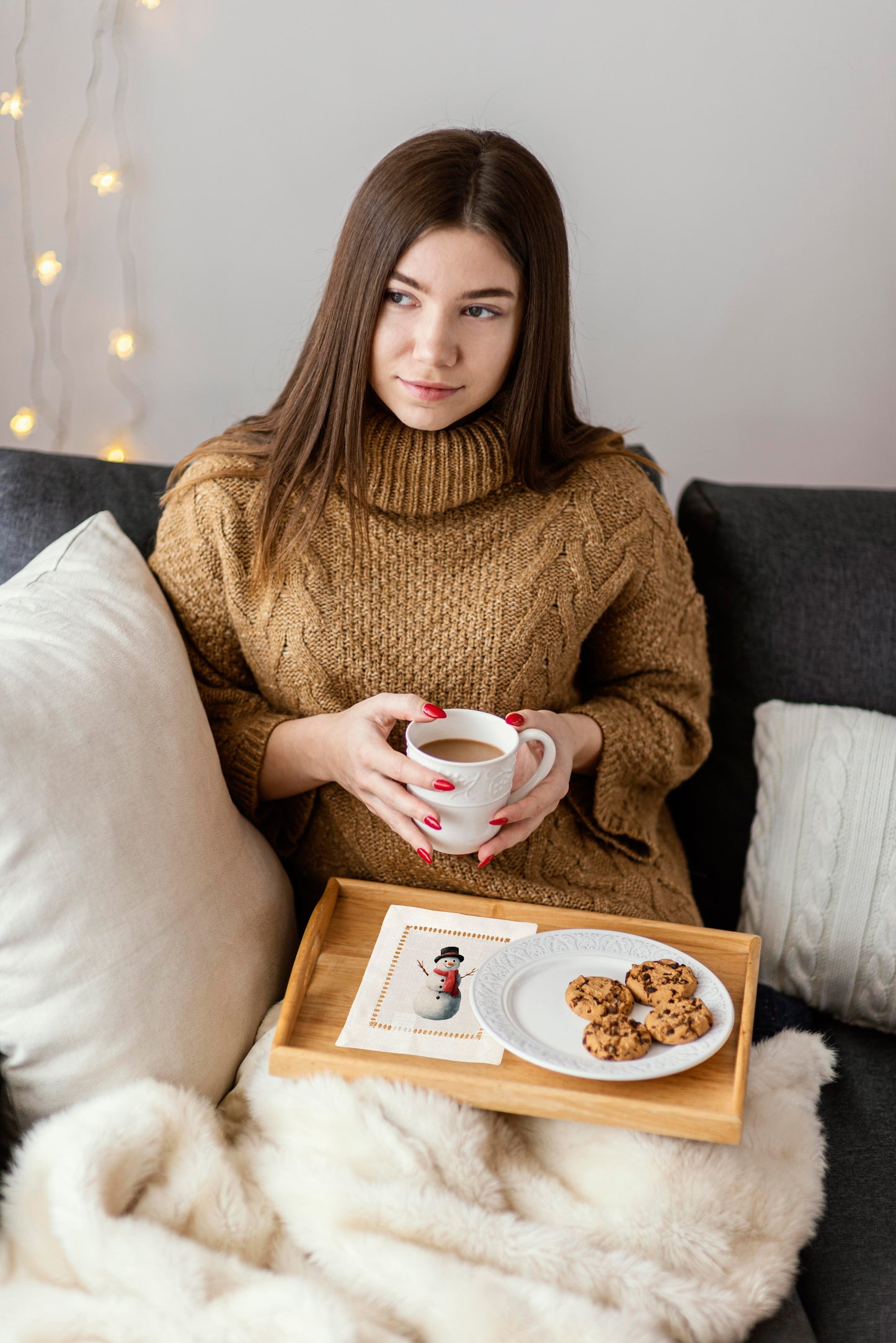 Snowman Hemstitch Napkins