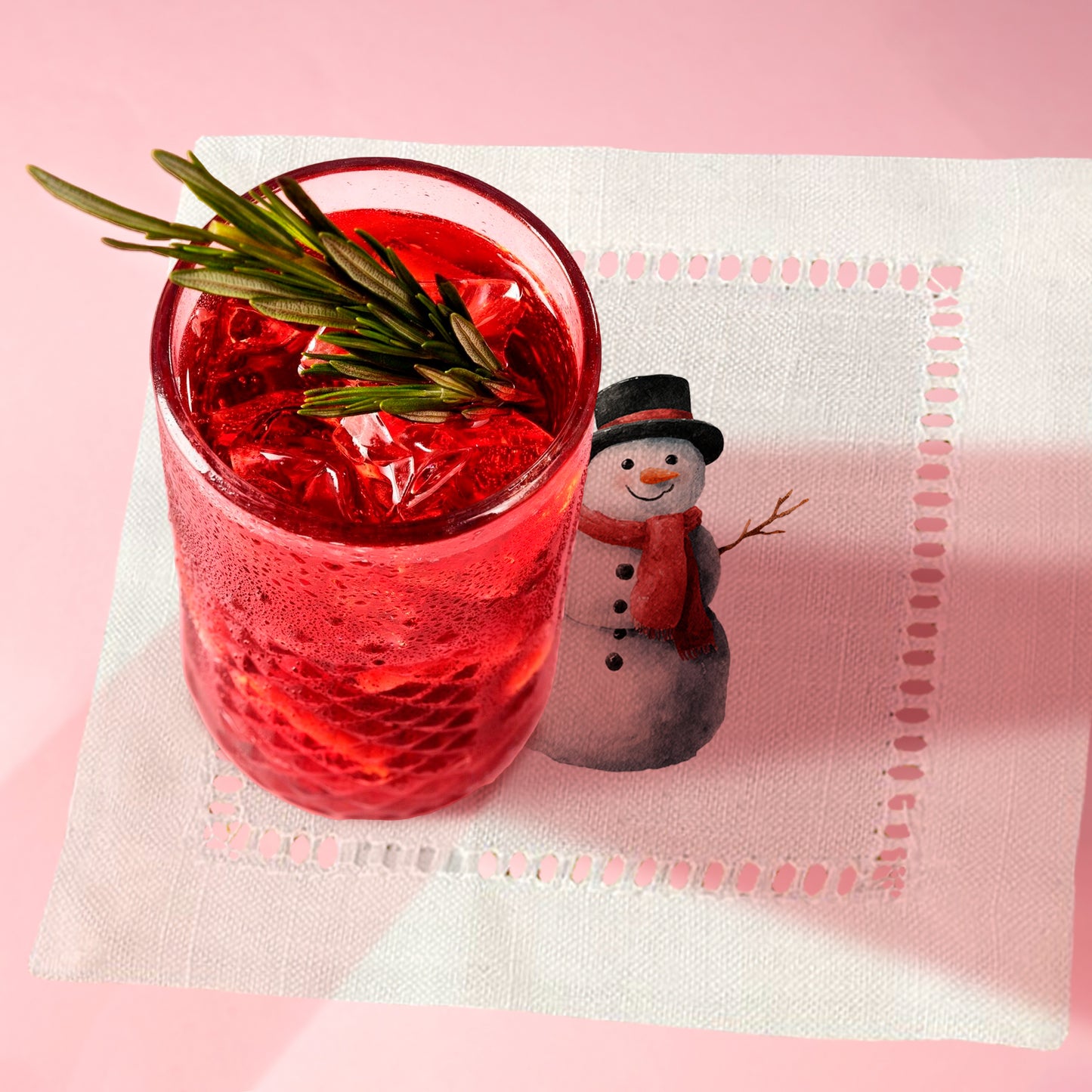 Snowman Hemstitch Napkins