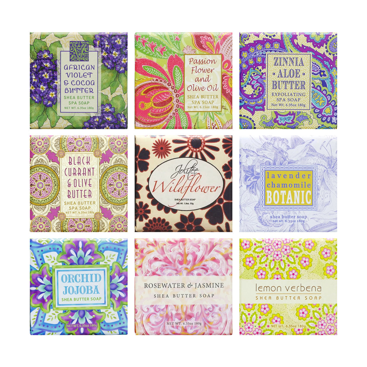 French Milled Botanical Soap Sampler Set in Nine Fabulous Scents (Floral Favorites)