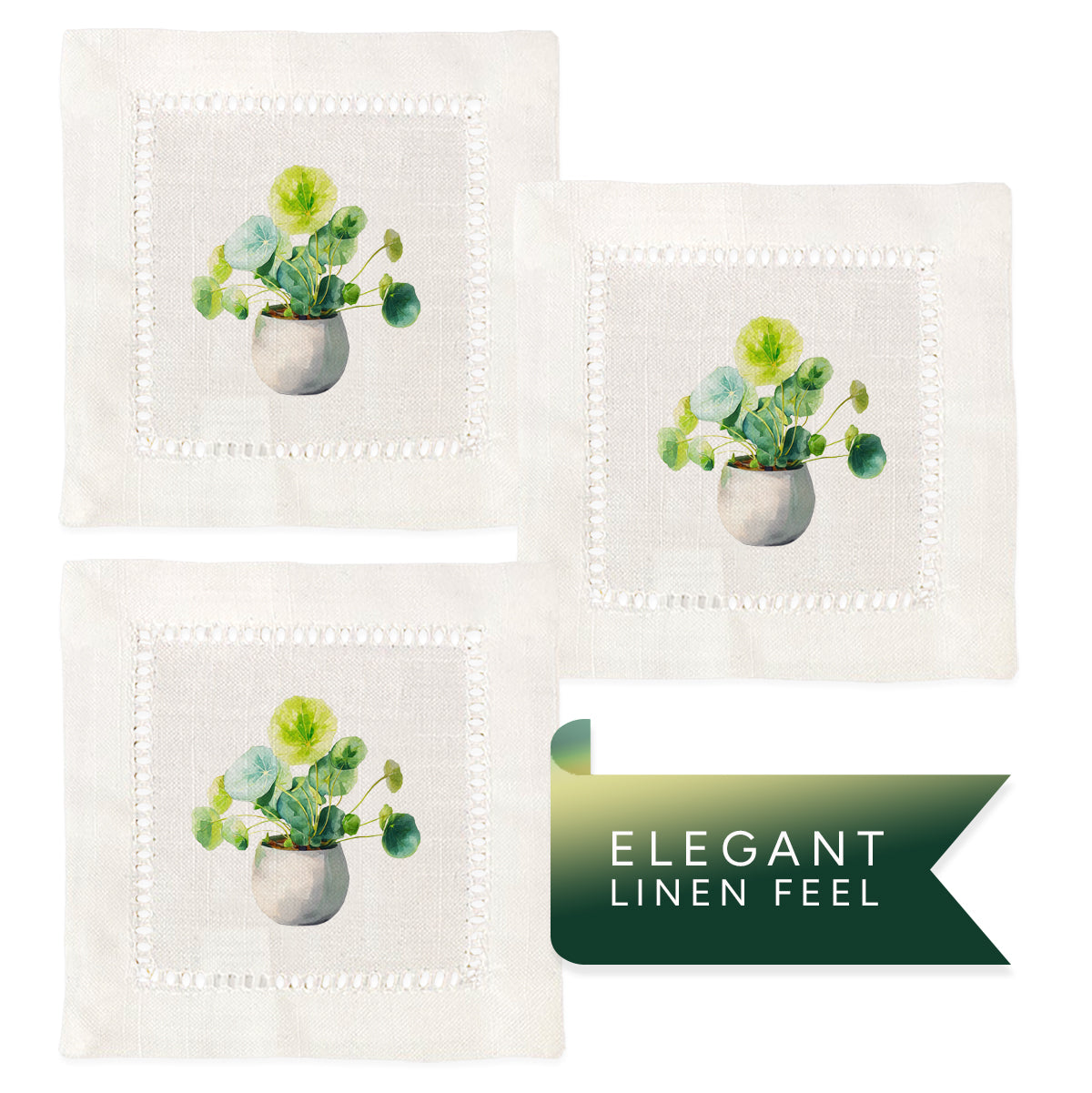 Spade Leaf Hemstitch Napkins