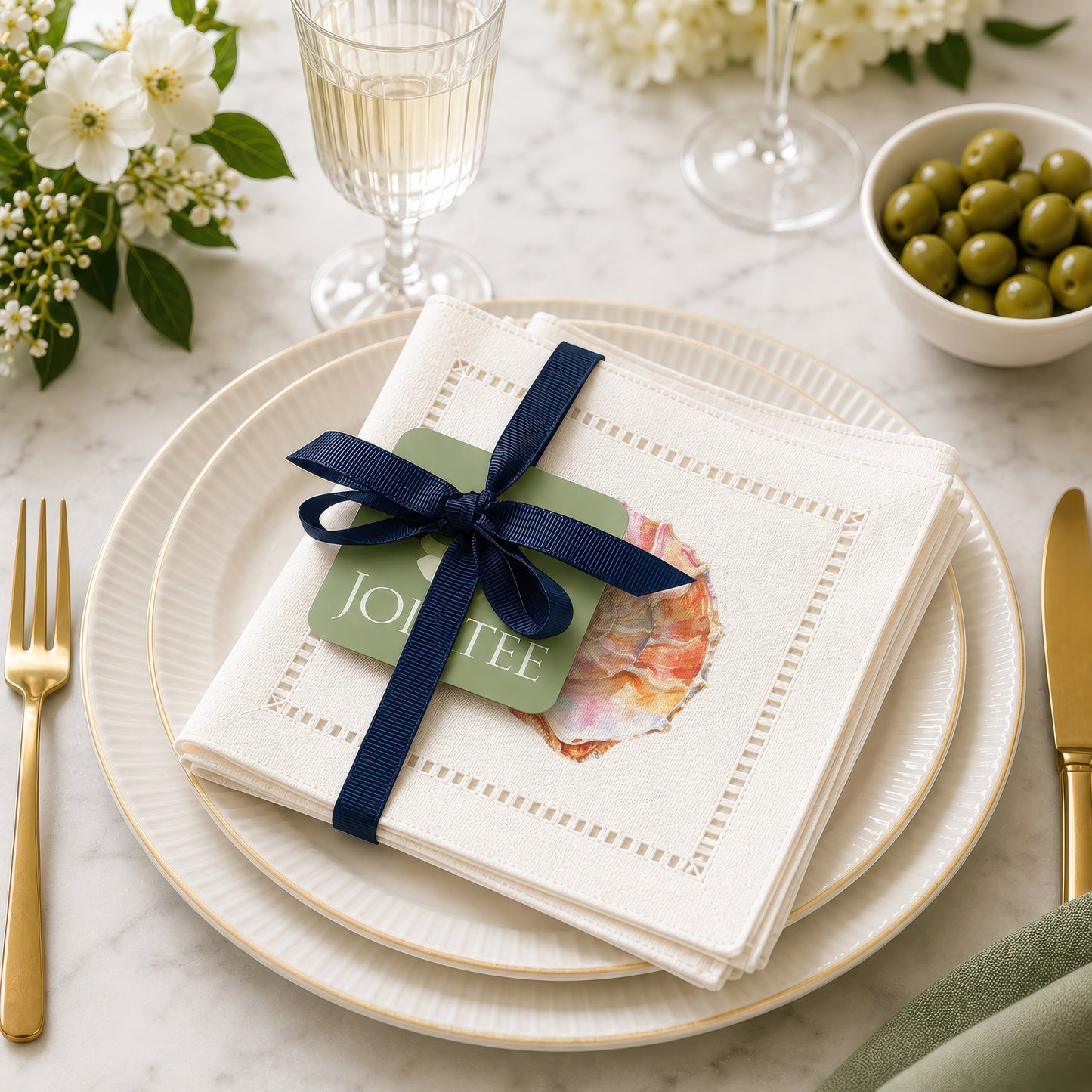 Spiral Shell Hemstitch Napkins