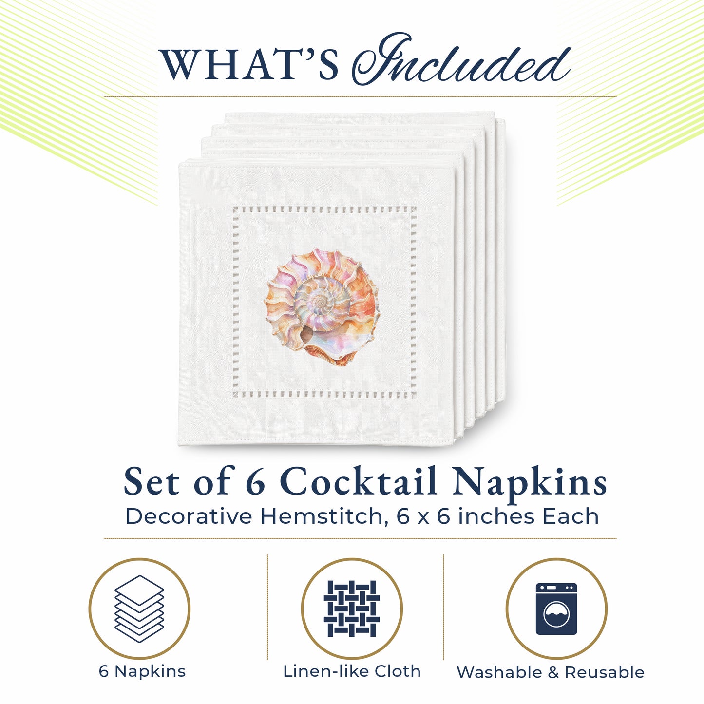 Spiral Shell Hemstitch Napkins