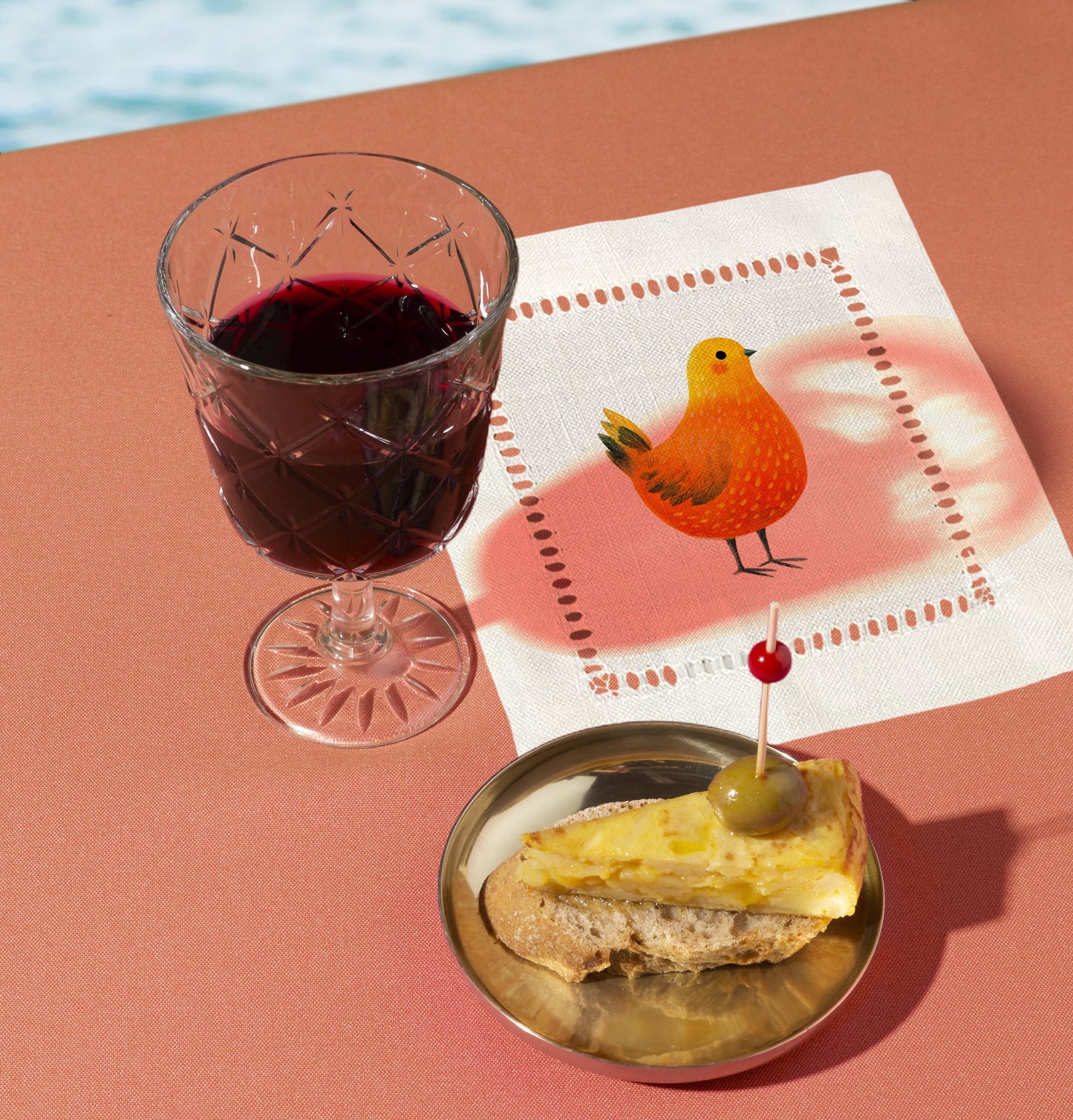 Spring Chicken Hemstitch Napkins