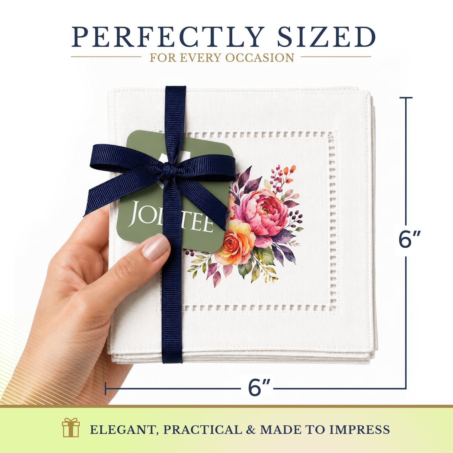 Starter Set Flowers Hemstitch Napkiins
